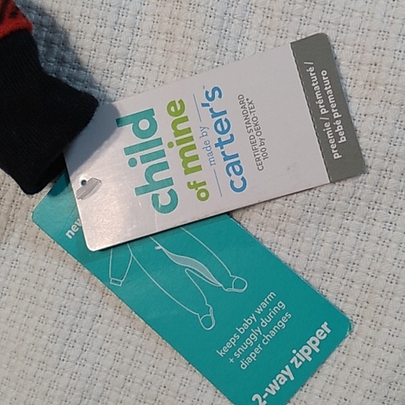 Nwt Carter's fleece preemie sleeper - Picture 3 of 3